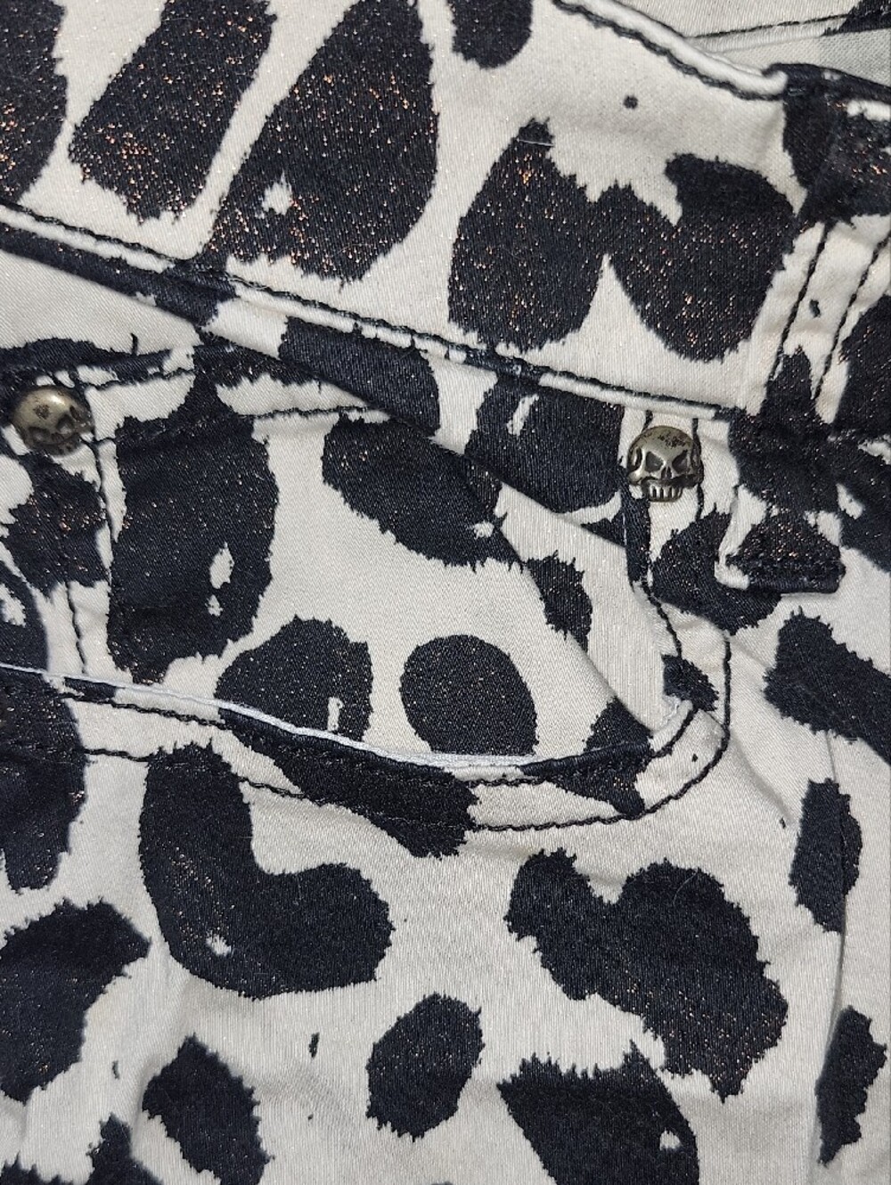 Tripp NYC Black and White Leopard Print Jeans - Picture 4 of 6
